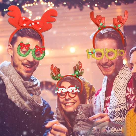 6pcs Montures De Lunettes De Noël Décorations De Noël Décoration De