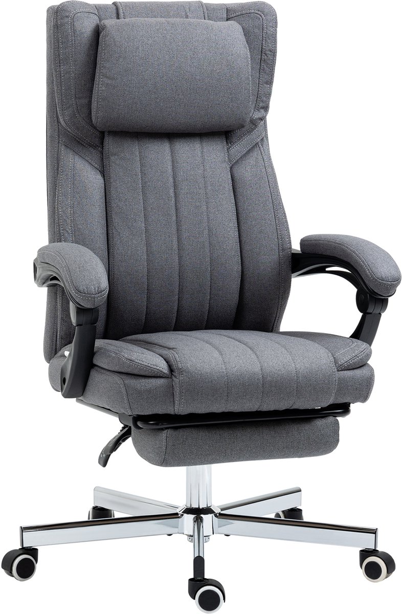Vinsetto-Bureaustoel-Polyester-65x61x113cm-Donkergrijs