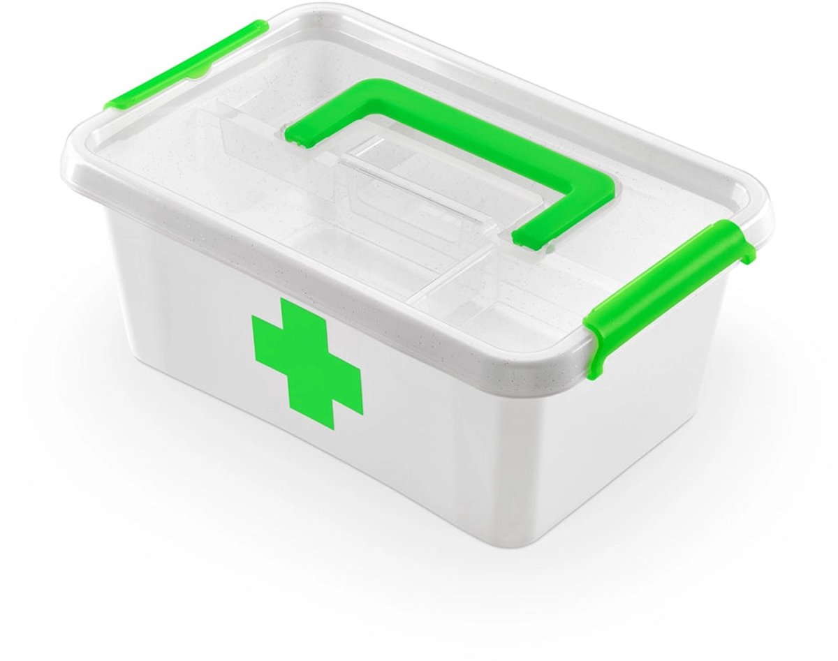 Orplast EHBO opbergdoos - 29,5 × 20 × 12,5 cm - Inzetbak + Antibacterieel
