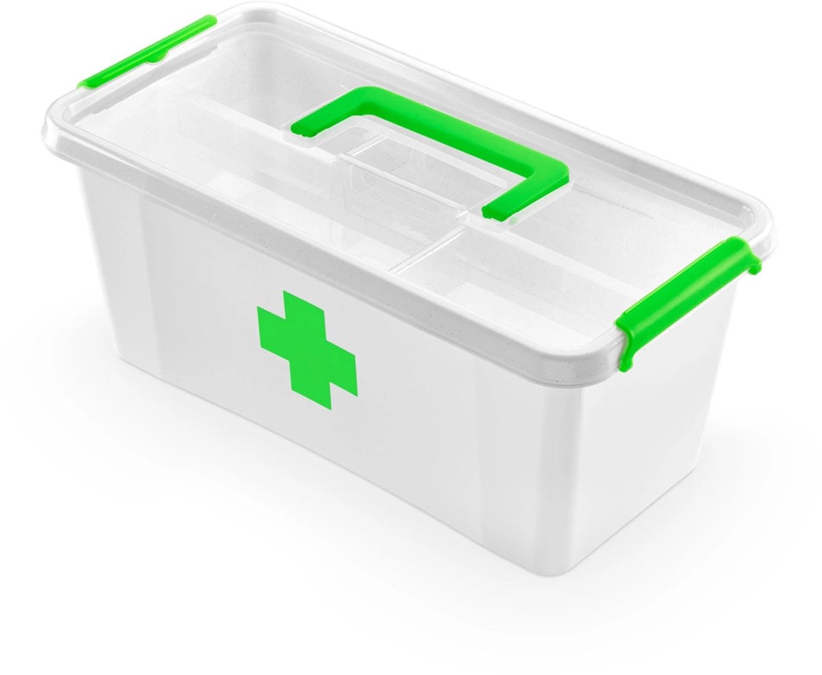 Orplast EHBO opbergdoos - 39,5 × 19,5 × 17 cm - Inzetbak + Antibacterieel