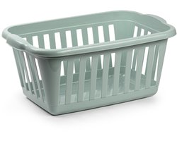 Plasticforte Wasmand - groen - kunststof - 40 liter - 60 x 40 x 26 cm - manden voor wasgoed - huishouden - opbergmand