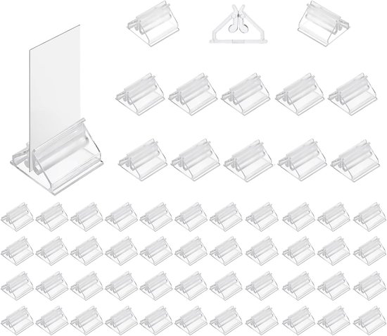 80 Pieces Card Stand - Card Display - Acrylic Name Card Holder - Plastic Mini Playing Card Holder - Reuse for Board Game Markers - Business Cards - Photos - Memos - Menus