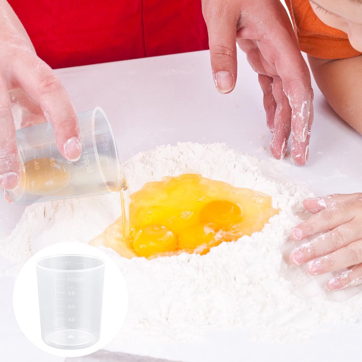 3Pcs Rice Measuring Cups for Rice Cooker - 100ml Transparent Plastic Washing Cup - Kitchen Dry and Liquid Ingredients Measuring thumbnail 7