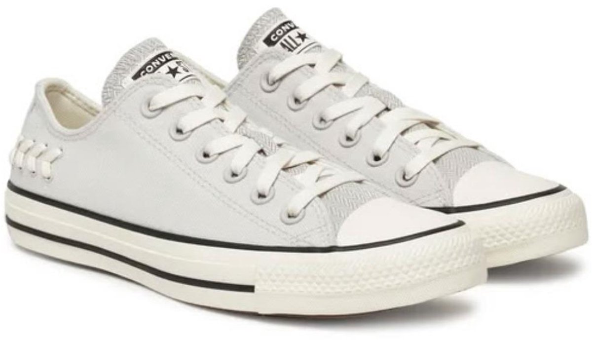 Dames Sportschoenen Grijs - Converse Trampki Model A12579C - Lage Vetersneakers for Actieve Wandeling, Maat 38