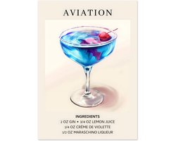 Aviation cocktail - Ingrediënten poster 50x70 cm