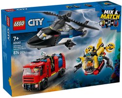 foto van LEGO City Helikopter brandweerauto en onderzeeër remix - 60462
