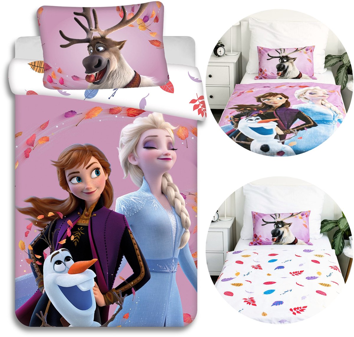 DISNEY Frozen KATOENEN beddengoed met ritssluiting, voor kinderbedjes, 100% katoen, 100x135 cm Oeko-Tex