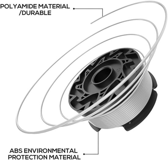 Maaidraad - 6 Stuks - trimmerdraad - Reserve draden - draadspoelen - voor Black Decker, Bekasa AF-100-3ZP en A6481 - lengte 30 ft - voor Vervangt spoelen uit de GL280-, GLC1825N - serie met doppen en veren - wit van Merkloos	 — afbeelding 4
