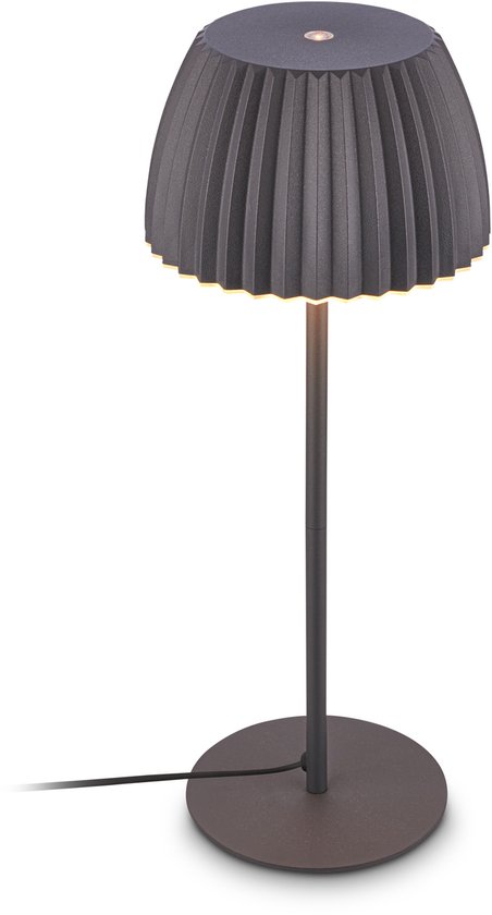 BRILONER Luca – Lampe de chevet LED – Lampe de table tactile – Intensité variable – Lumière blanc chaud 2 700 K – Anthracite – Ø 14,3 x 36 cm