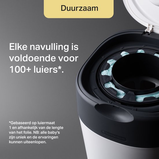 Tommee Tippee Twist & Click luieremmer starterset - 6 navullingen - wit
