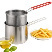 Friteuse Compacte En Acier Inoxydable Avec Panier – Pour Frites, Beignets, Cuisson Vapeur – 19,3x19,3x10 Cm - 2