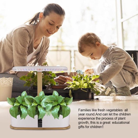 Kit Hydroponique Intérieur Avec Arrosage Automatique - Culture Herbes Aromatiques, Système Complet Blanc