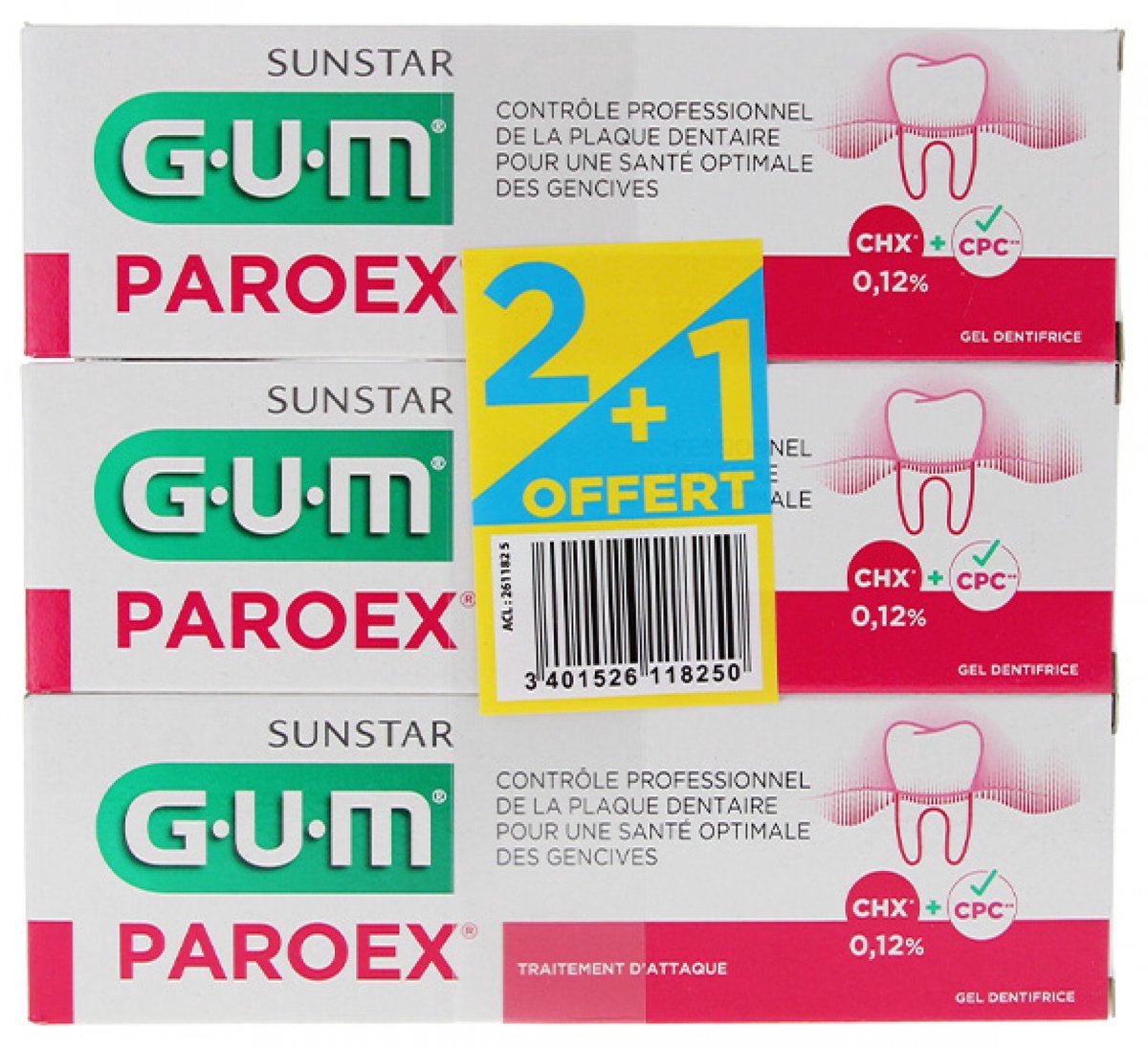 GUM Paroex Tandpasta Gel Set van 3 x 75 ml