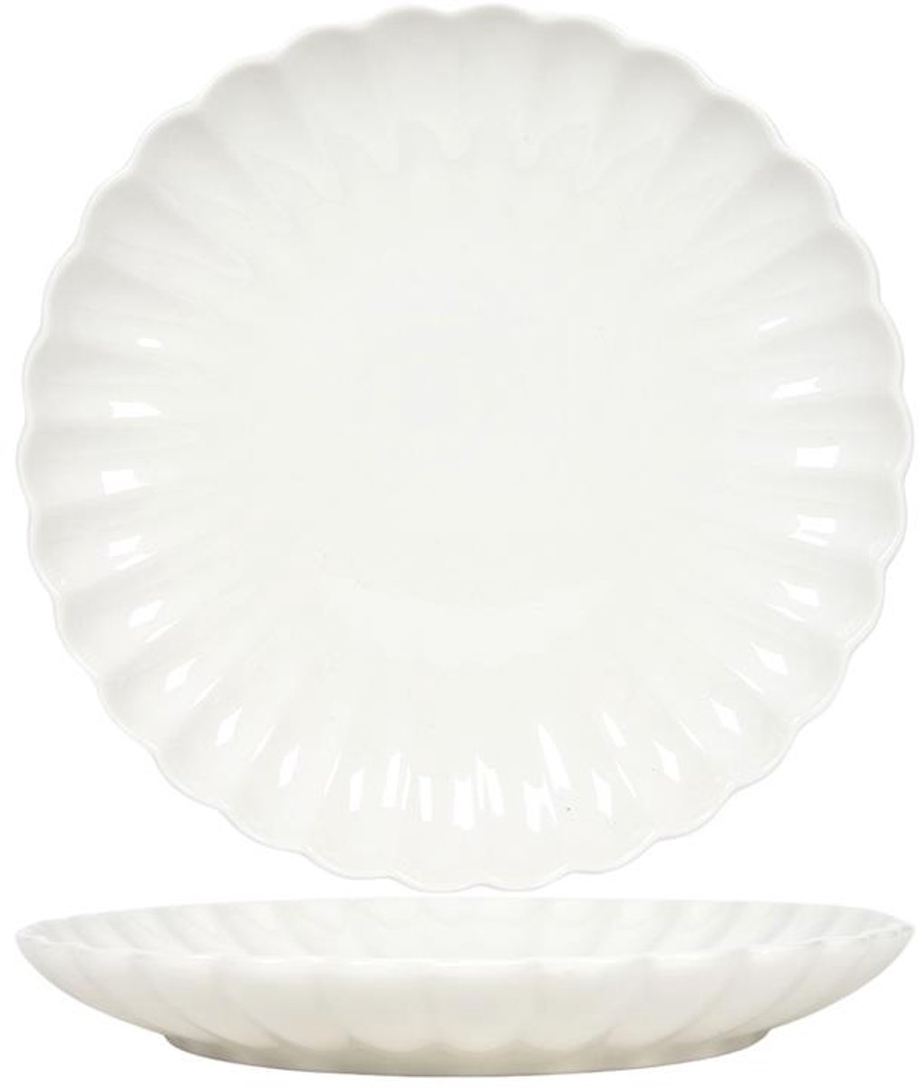 Ontbijtbord Ø19,5cm Flower off white 6st