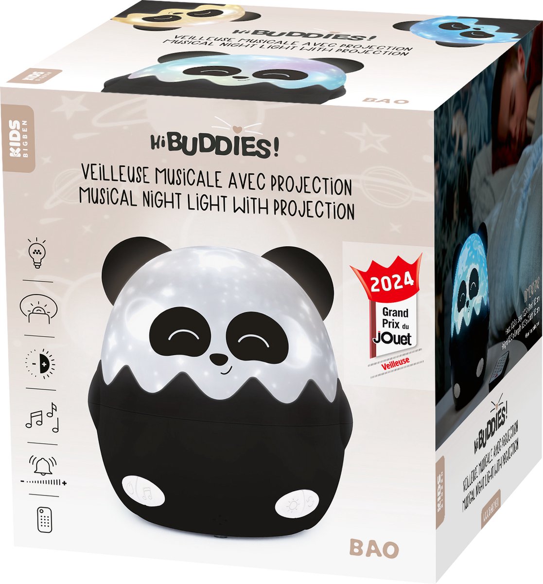 HiBuddies- Nachtlamp met Projector en Muziek voor Kinderen - Bao de Panda – foto 7