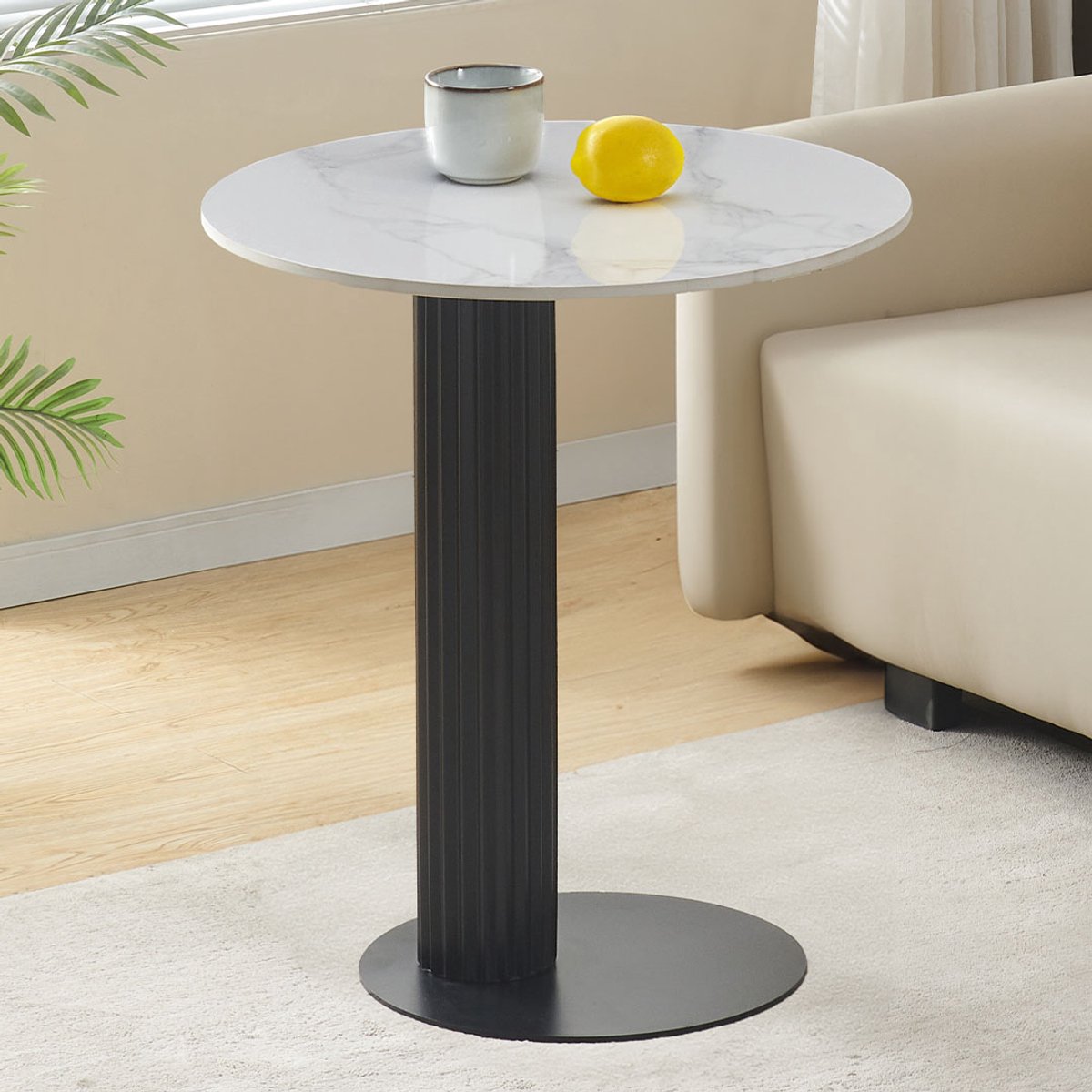 Milton & Oldbrook Bijzettafel Ø 55 cm Hedemora Marmer Wit