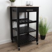 Bol.com Milton & Oldbrook Keukentrolley Linz Zwart aanbieding