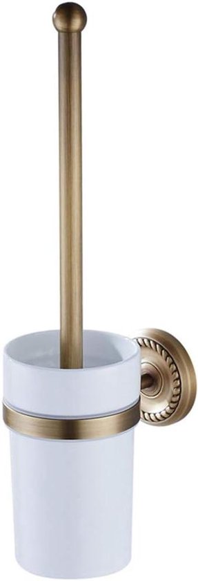Foto: Zeynomax toiletborstelhouder van antiek messing koper in europese stijl f6706 antieke draai wc borstel met vintage uitstraling