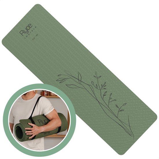 Ryce® Improve Yogamat - Pilates - Fitness - Anti Slip - Extra Dik - 183x60x0,6 cm