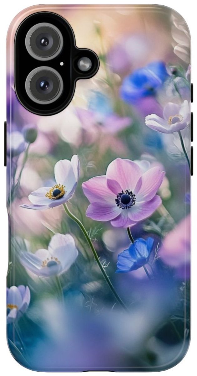 Zachte Pastel Anemoonbloemen – Telefoonhoesje Geschikt voor iPhone 16