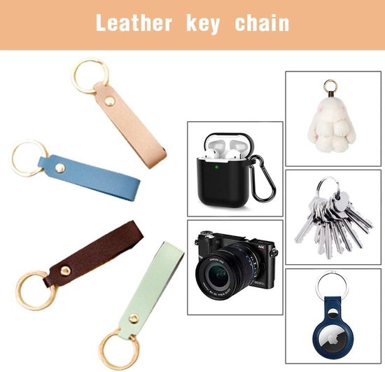 20mm brede leren sleutelhanger label orange