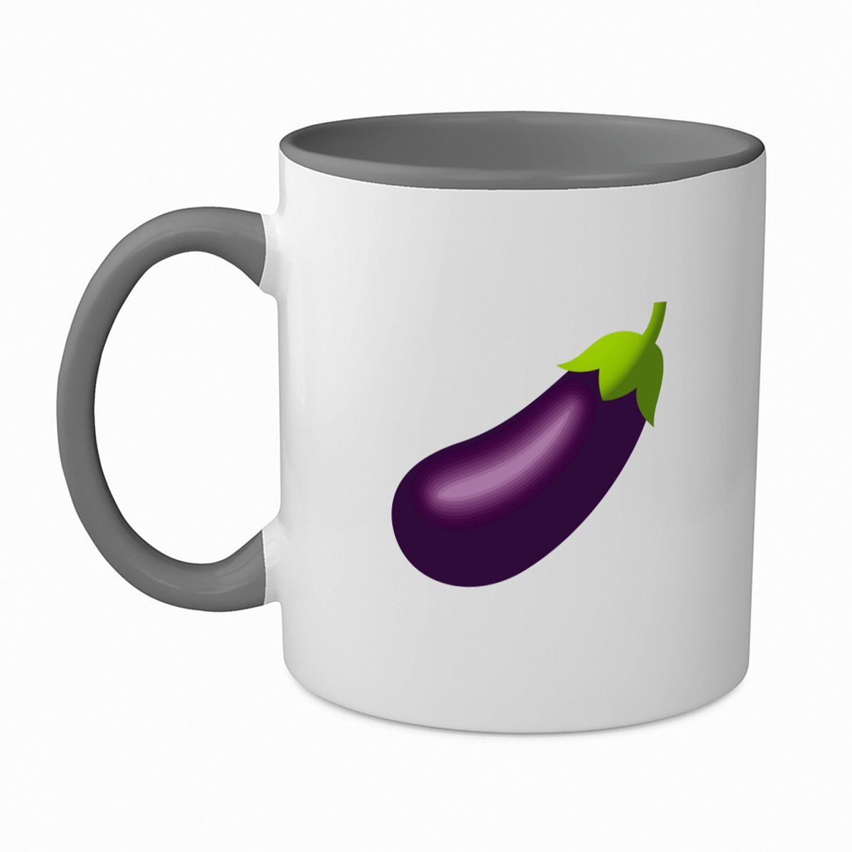Hacebo® - Aubergine koffiebeker grijs - Groente - Groente liefhebbers - thee mok - koffie beker - Vruchtgroente - gezond eten - voedsel - koffiemok - 350 ML inhoud