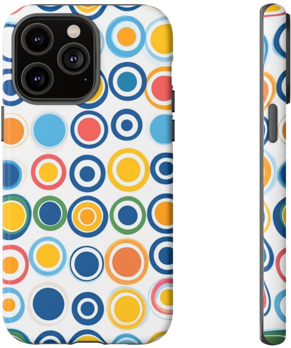 Vrolijk Cirkeldessin in Heldere Kleuren – Telefoonhoesje Geschikt voor iPhone 14 Pro Max