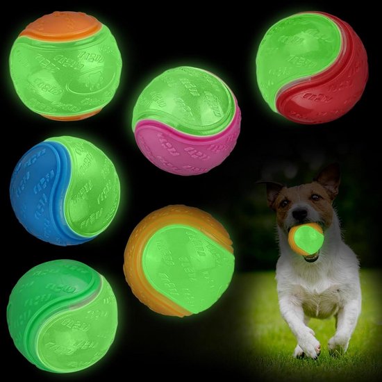 XPJBKC 6 stuks bal hond, 6,5 cm hondenspeelgoed