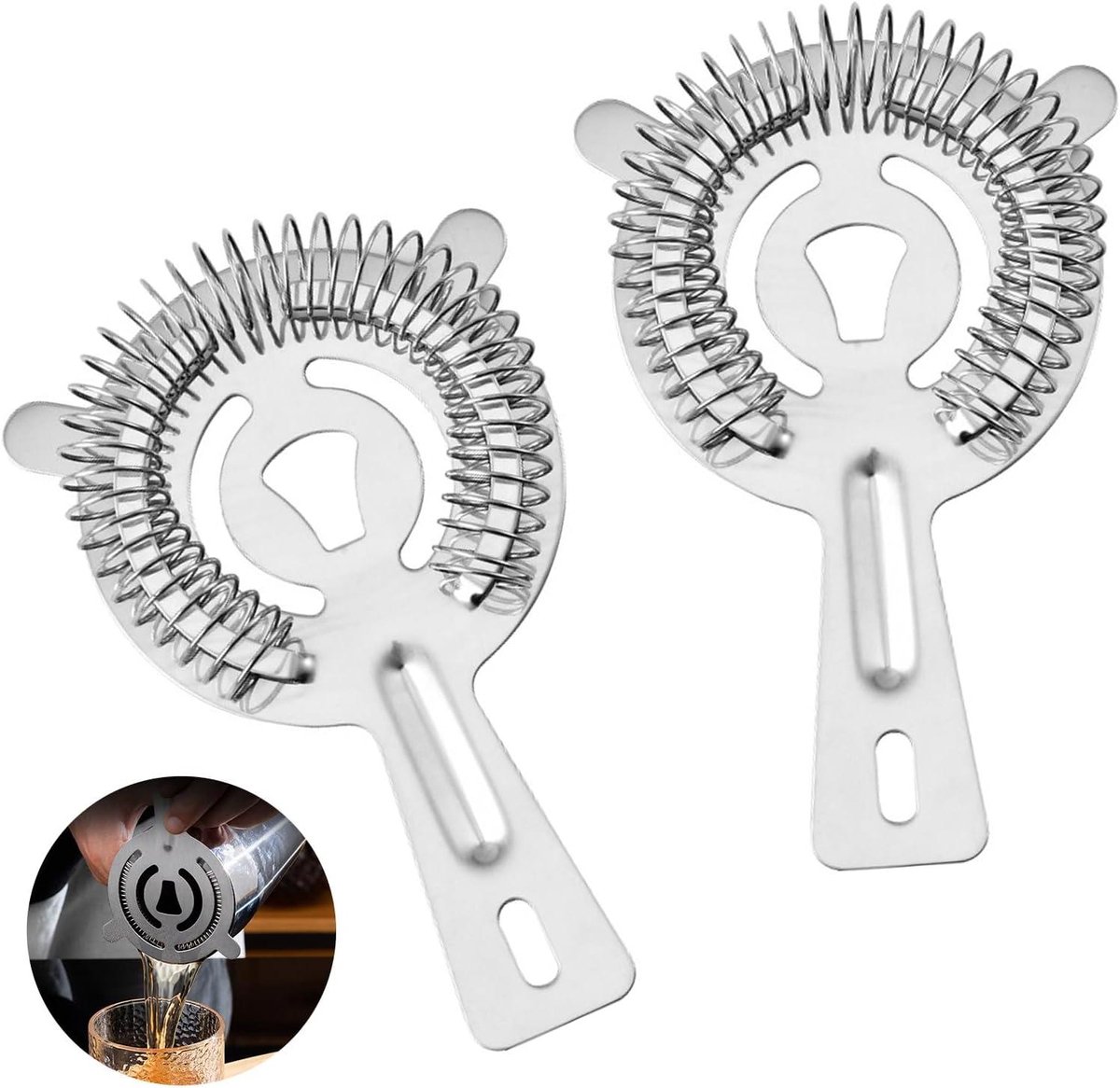 RVS Cocktail Zeef 2 Pack - Professionele Bar Tool voor het Filteren van Cocktails