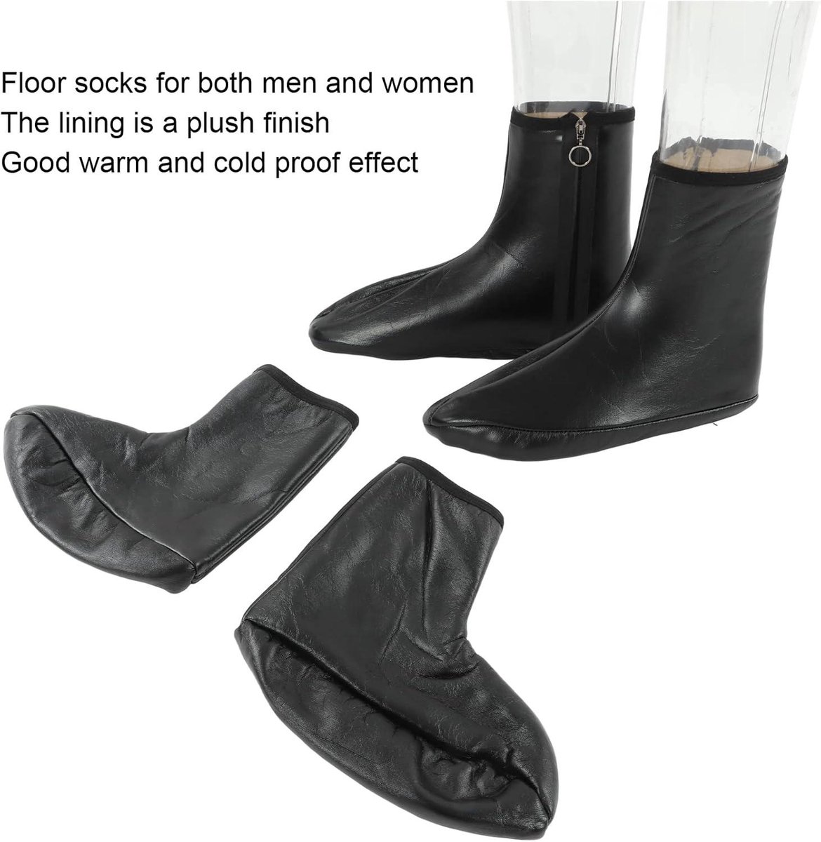 Chaussettes De Prière En Cuir Véritable Avec Fermeture éclair HALAL - Pour Mosquée, Confortables Et Chaudes