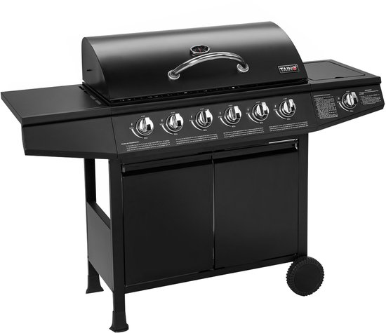 TAINO BASIC 6+1 gasbarbecue - BBQ GRILL CAR 4 RVS branders zijbrander TÜV Grill — afbeelding 5