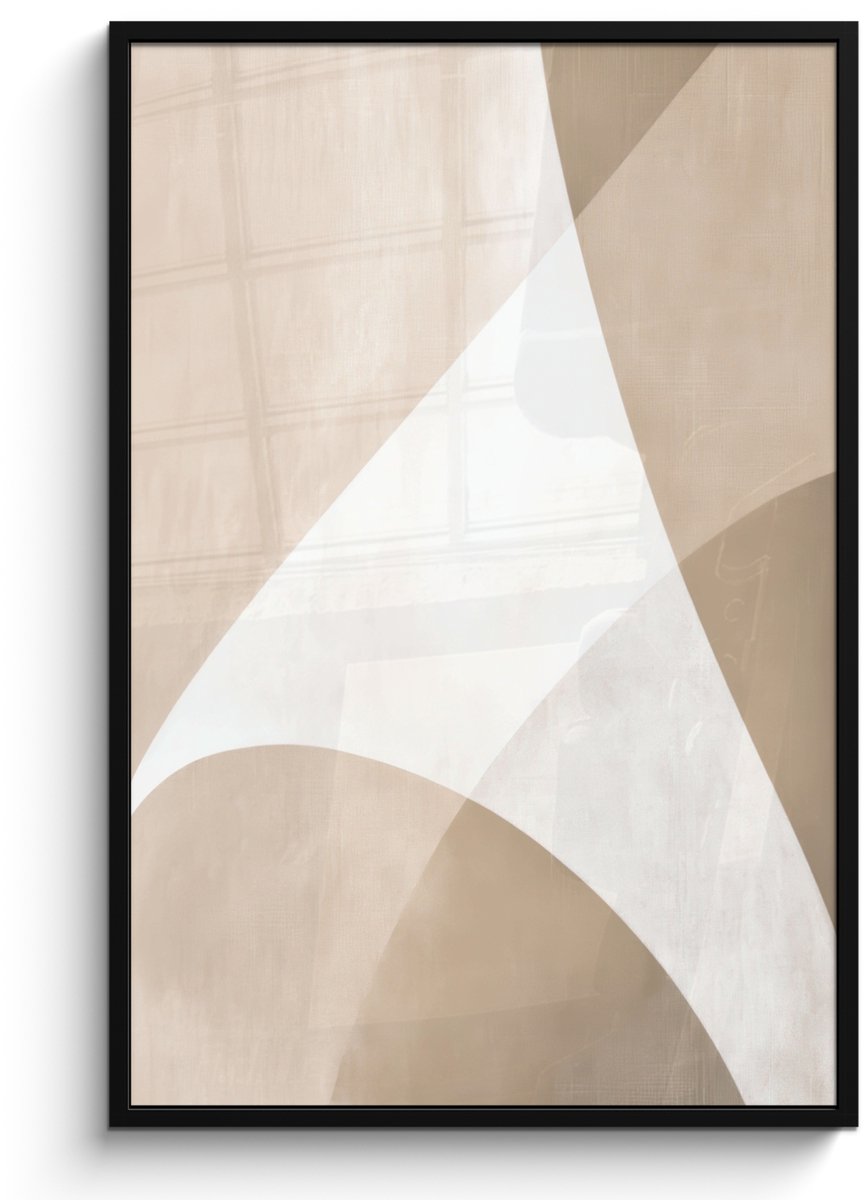 FrameYourWall Poster in lijst - Fotolijst 80x120 cm - Posters - Vloeiende vlakken - Harmonieus - Golvend - Posterlijst zwart - Decoratie - Wanddecoratie woonkamer - Muurdecoratie slaapkamer