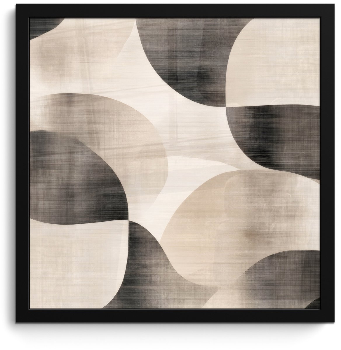 FrameYourWall Poster in lijst - Fotolijst 40x40 cm - Posters - Grillige vormen - Subtiele overgangen - Dynamisch - Posterlijst zwart - Decoratie - Wanddecoratie woonkamer - Muurdecoratie slaapkamer vormen - Dynamisch