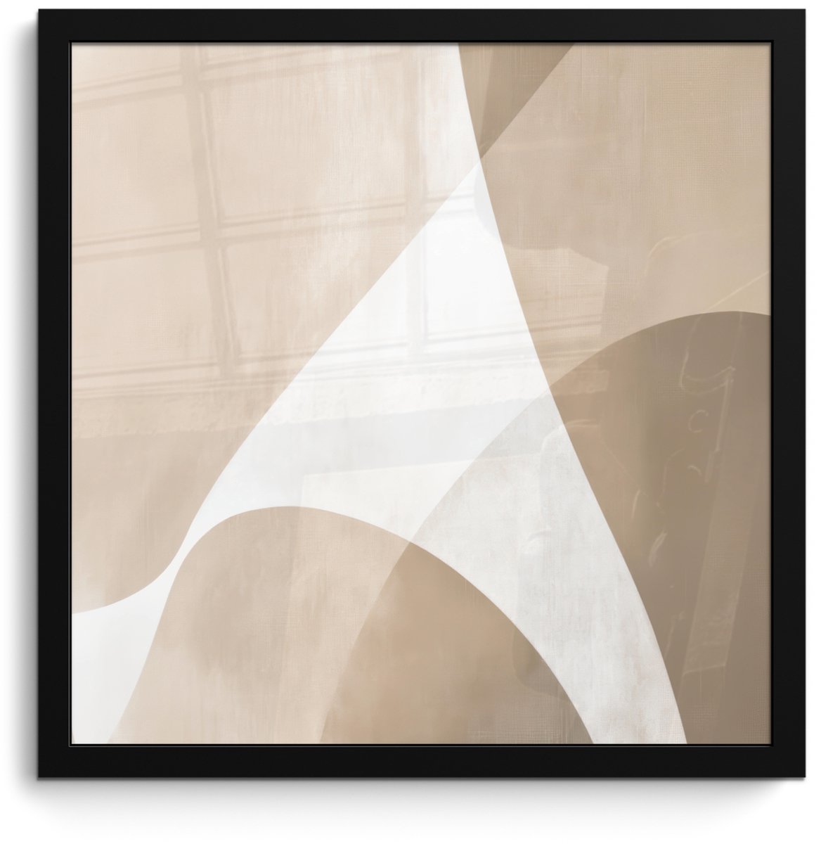 FrameYourWall Poster in lijst - Fotolijst 40x40 cm - Posters - Vloeiende vlakken - Harmonieus - Golvend - Posterlijst zwart - Decoratie - Wanddecoratie woonkamer - Muurdecoratie slaapkamer