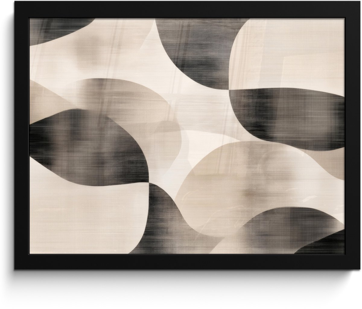 FrameYourWall Poster in lijst - Fotolijst 40x30 cm - Posters - Grillige vormen - Subtiele overgangen - Dynamisch - Posterlijst zwart - Decoratie - Wanddecoratie woonkamer - Muurdecoratie slaapkamer vormen - Dynamisch