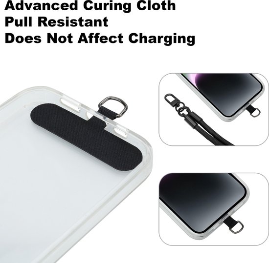 Chaîne de téléphone portable Cadorabo adaptée au HTC Desire 830 en NOIR avec cordon de sangle réglable à accrocher autour du cou