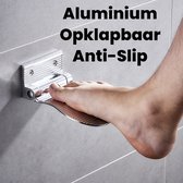 Allernieuwste.nl® Voetsteun Badkamer Douche - Opklapbare Voetpedaal Scheersteun - Aluminium Anti-Slip - 15 cm Zilver