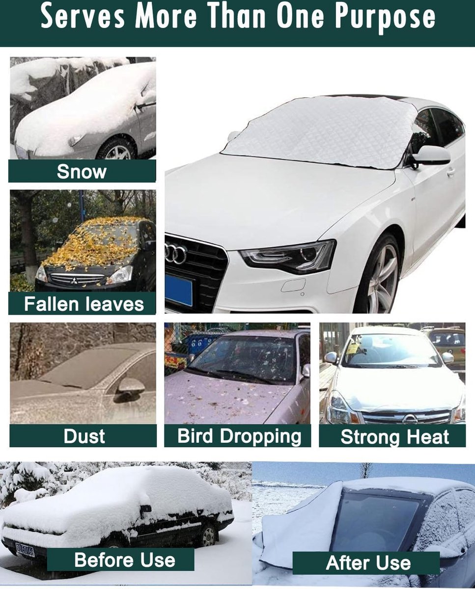 Couverture Pare-brise Universelle Anti-gel Et Anti-neige - Matériau Multicouche épais Et Imperméable - Pour Voiture, SUV, Fourgonnette