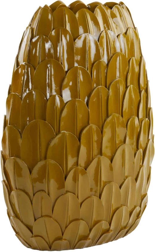 Light&living Vase déco 37x23x50 cm FEDER jaune ocre