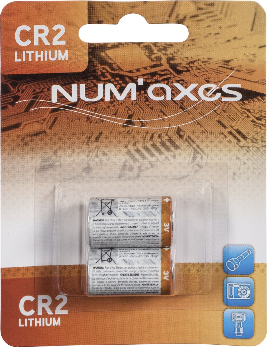 Numaxes lithium batterij cr2 (3V 2 ST) - Numaxes