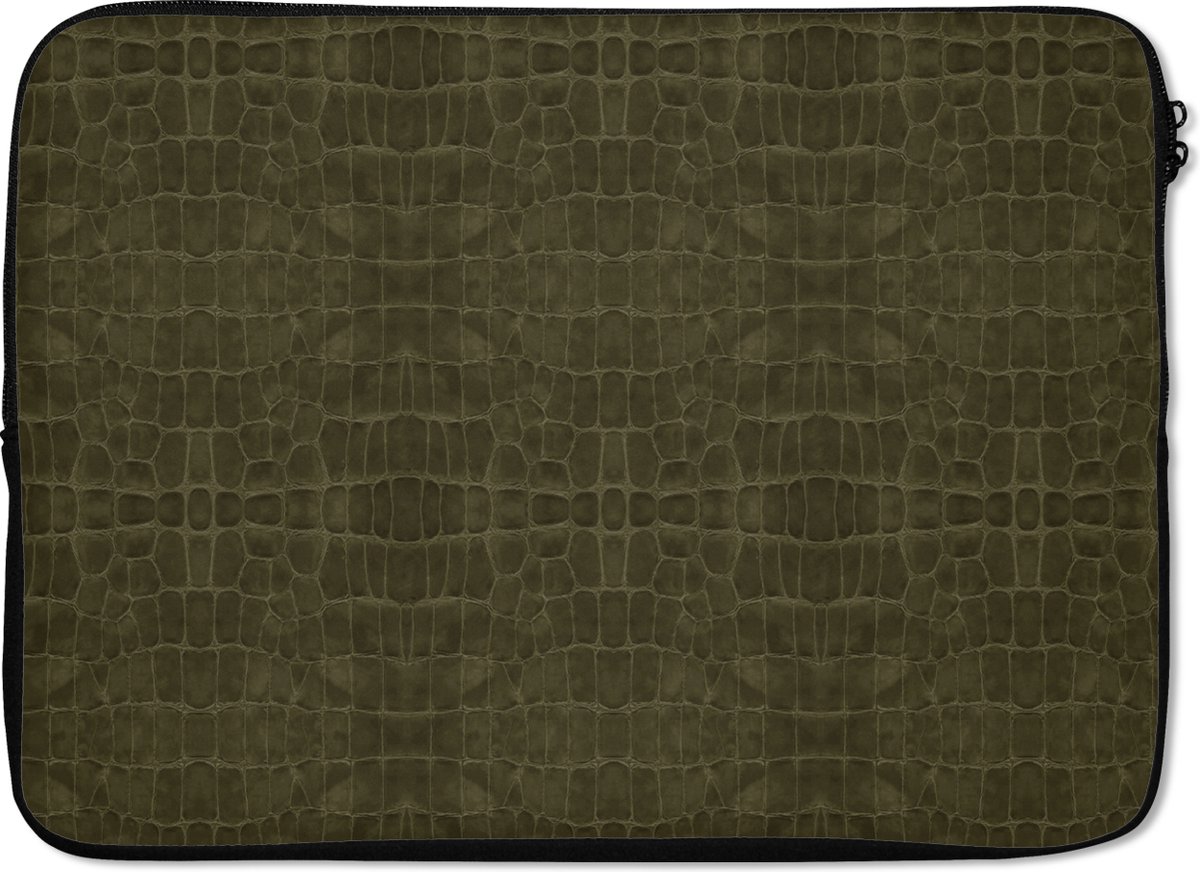 Laptophoes - Leer print - Groen - Laptopaccesoires - Laptop - 13 Inch - Laptopcase