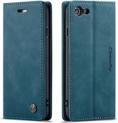 CaseMe Book Case - Geschikt voor iPhone SE (2022/2020), iPhone 8 / 7 Hoesje - Blauw