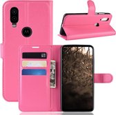 Book Case - Motorola One Vision Hoesje - Roze