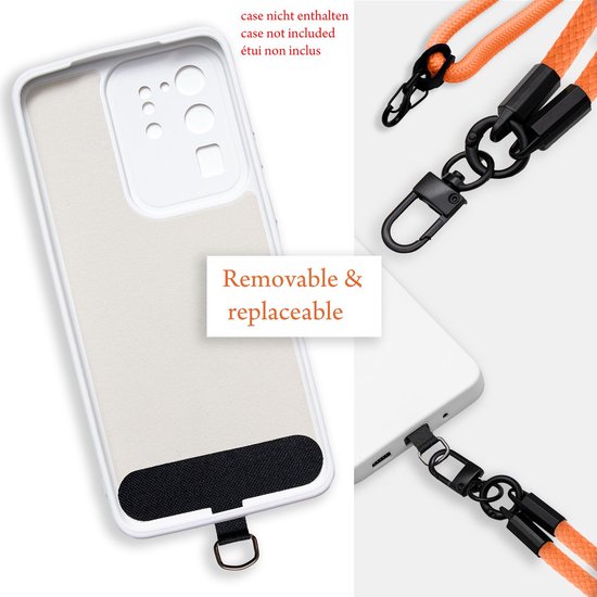 Cadorabo mobiele telefoonketting geschikt voor Oppo Reno6 PRO 5G in ORANJE met verstelbaar riemkoord om om je nek te hangen
