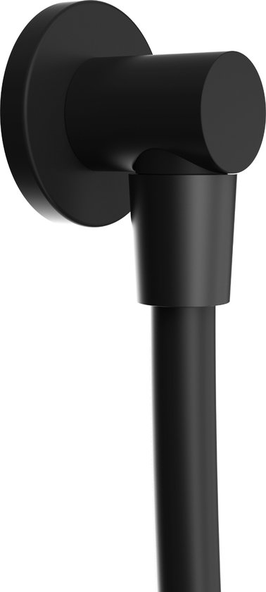 Zwarte wandhouder voor handdouche.
