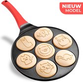Poêle à crêpes - Pan à crêpes - Poêle à omelettes - Machine à omelettes - Poêle à œufs - antiadhésive - 7 compartiments - avec E-book de recettes