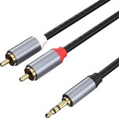 Qost - Aux naar RCA kabel - 1,5 meter - 3.5mm Jack naar 2 RCA Stereo - Audio Cable - Jack 3.5mm naar 2 Tulp Plug