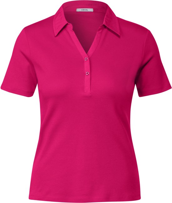 CECIL Polo Dames Poloshirt - pink sorbet - Maat S