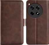 OnePlus 12R Hoesje - MobyDefend Luxe Wallet Book Case (Sluiting Zijkant) - Bruin - GSM Hoesje - Telefoonhoesje Geschikt Voor OnePlus 12R