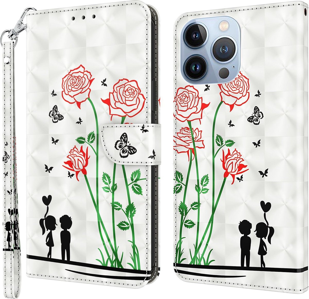 Cityhoesje-iPhone 13 Pro – Bookcase – 3D – Print